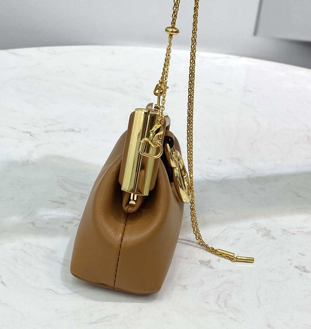 Fendi 7AS051 Nano Fendi First Charm Charm in Brown nappa leather - Default Title - View 4