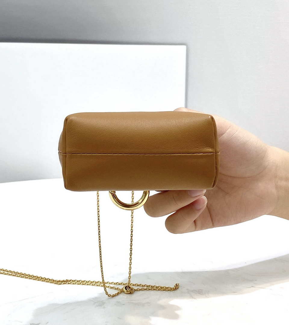 Fendi 7AS051 Nano Fendi First Charm Charm in Brown nappa leather - Default Title - View 5