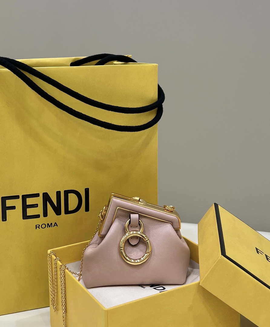 Fendi 7AS051 Nano Fendi First Charm Charm in pink nappa leather - Default Title - View 3