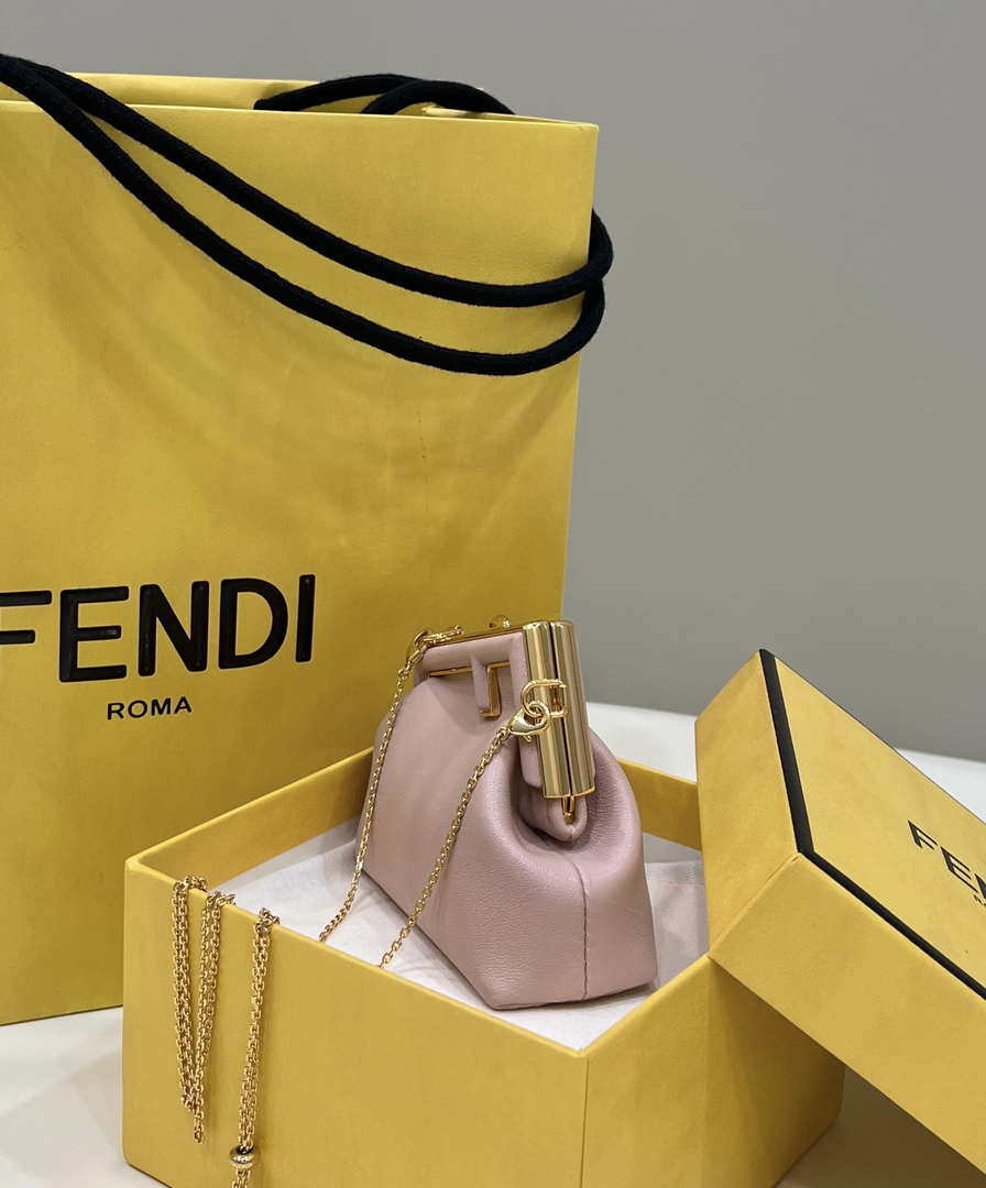 Fendi 7AS051 Nano Fendi First Charm Charm in pink nappa leather - Default Title - View 7