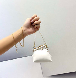Fendi 7AS051 Nano Fendi First Charm Charm in White nappa leather - Default Title - View 1