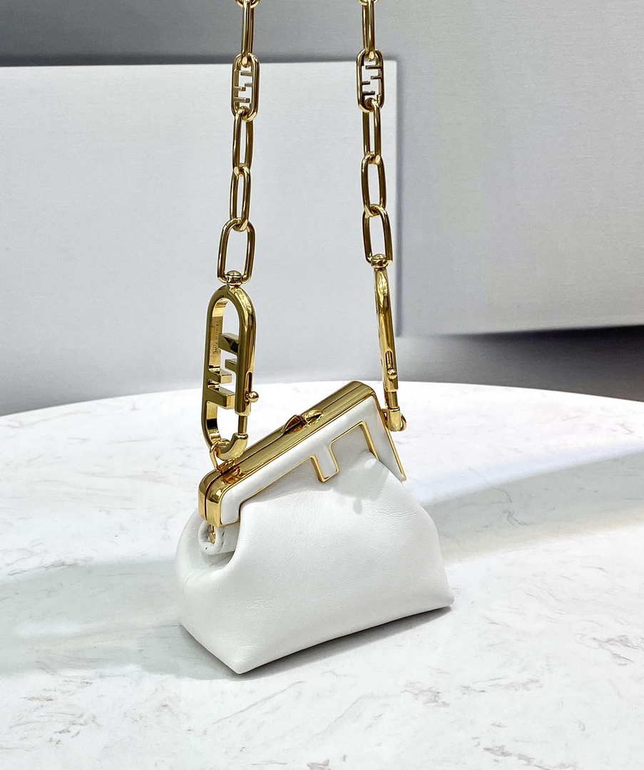 Fendi 7AS051 Nano Fendi First Charm Charm in White nappa leather - Default Title - View 2
