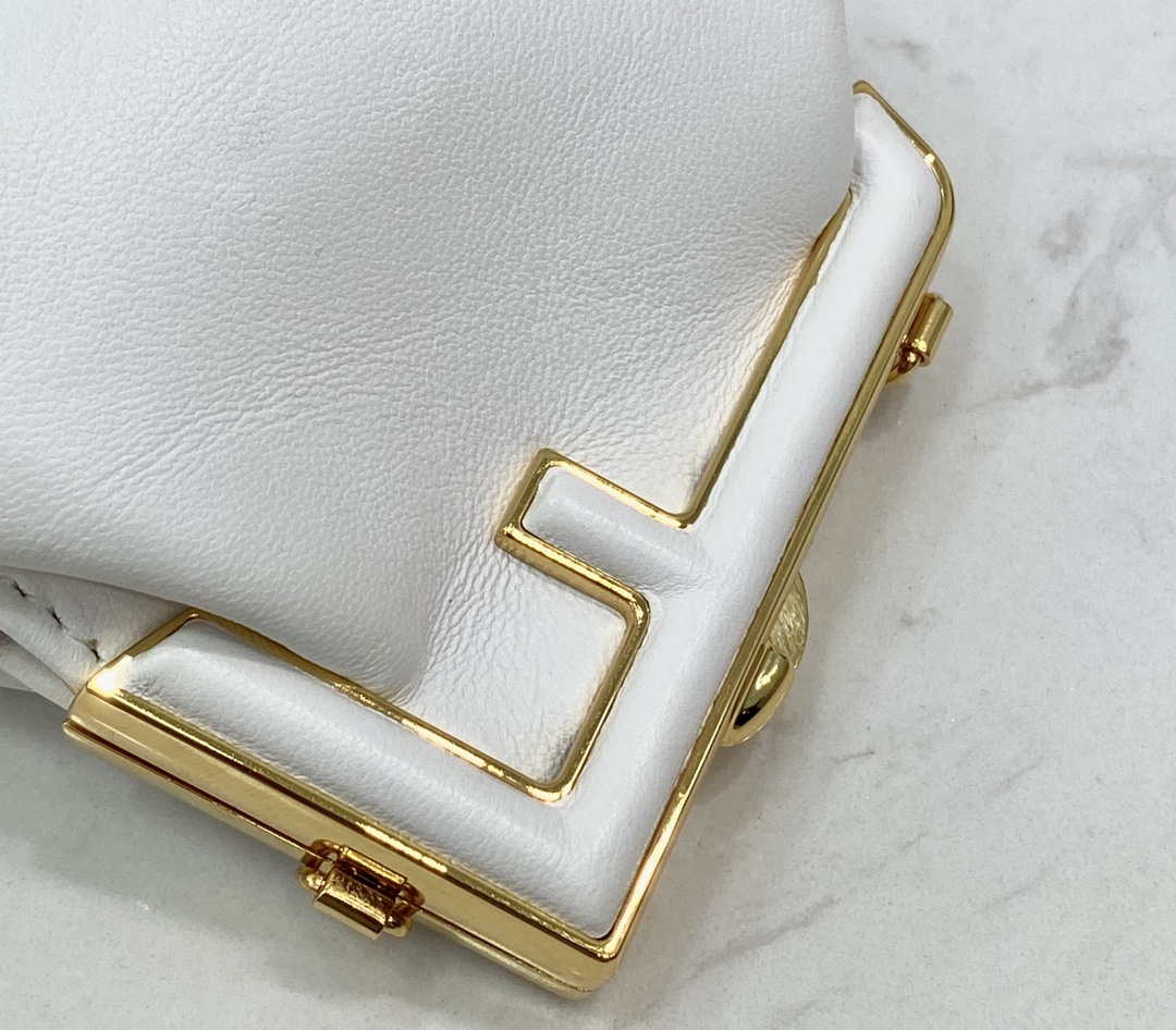 Fendi 7AS051 Nano Fendi First Charm Charm in White nappa leather - Default Title - View 7