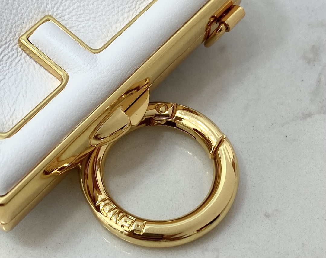 Fendi 7AS051 Nano Fendi First Charm Charm in White nappa leather - Default Title - View 8