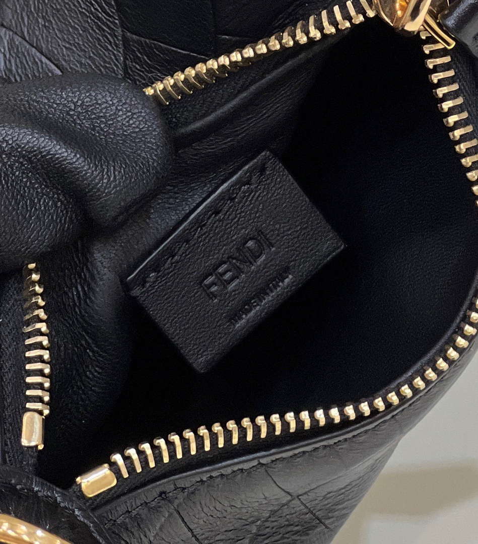 Fendi 7AS089 Nano Fendigraphy Black Crocodile leather Charm 80083S - Default Title - View 7
