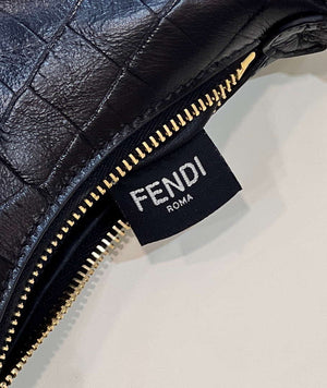 Fendi 7AS089 Nano Fendigraphy Black Crocodile leather Charm 80083S - Default Title - View 8