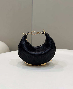 Fendi 7AS089 Nano Fendigraphy Black Snake skin leather Charm 80056S - Default Title - View 2