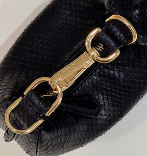 Fendi 7AS089 Nano Fendigraphy Black Snake skin leather Charm 80056S - Default Title - View 8