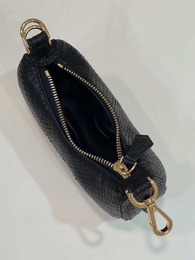 Fendi 7AS089 Nano Fendigraphy Black Snake skin leather Charm 80056S - Default Title - View 9