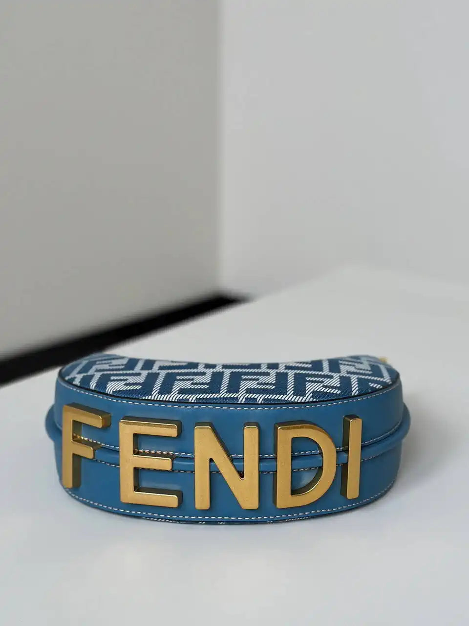 Fendi 7AS089 Nano Fendigraphy Denim Blue Charm 80056S