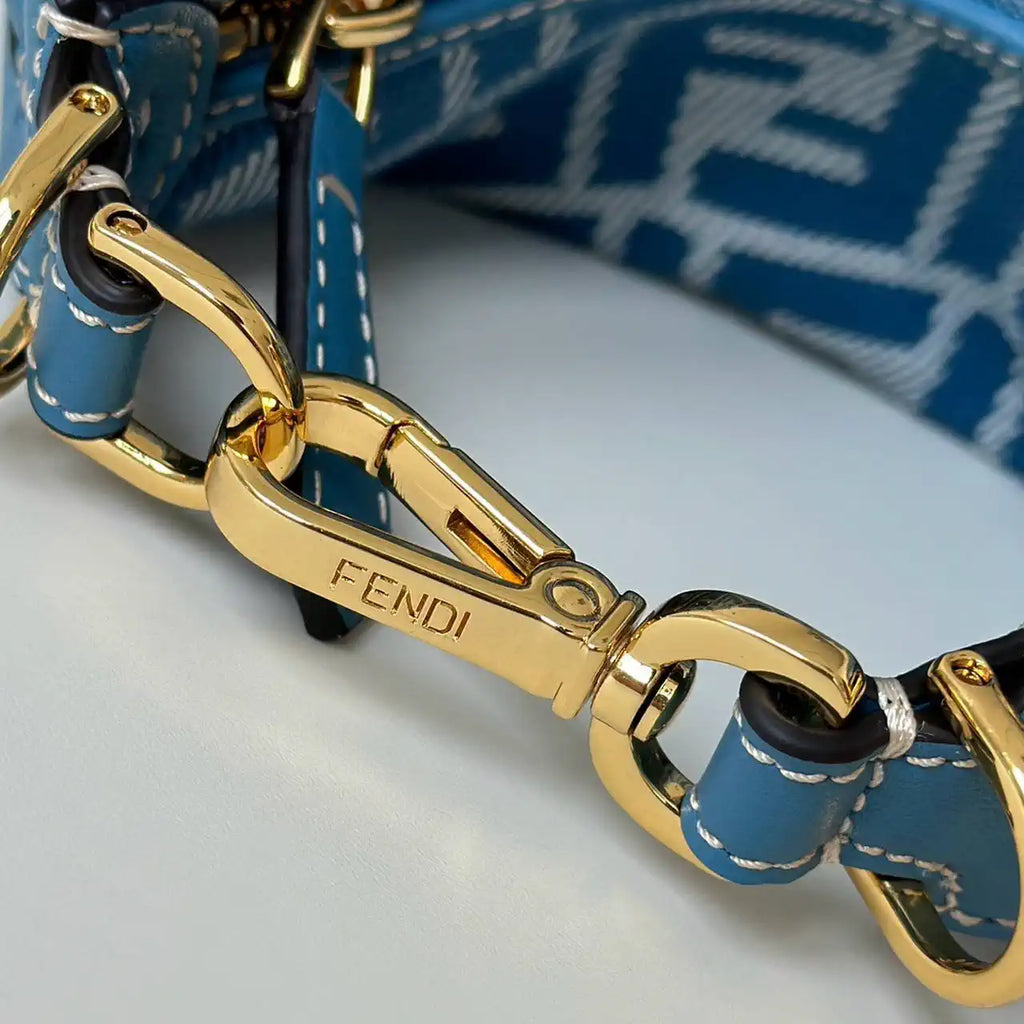 Fendi 7AS089 Nano Fendigraphy Denim Blue Charm 80056S