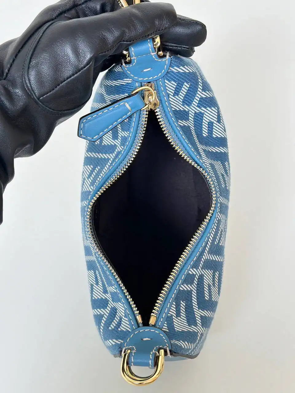 Fendi 7AS089 Nano Fendigraphy Denim Blue Charm 80056S