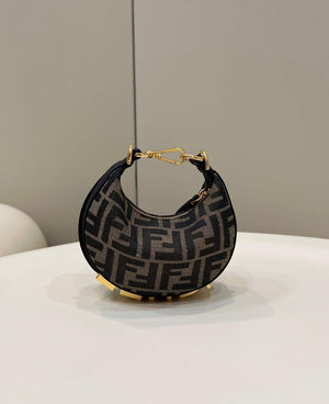 Fendi 7AS089 Nano Fendigraphy coffee Brown leather Charm 80056S - Default Title - View 1