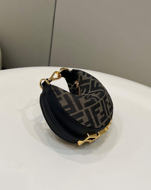 Fendi 7AS089 Nano Fendigraphy coffee Brown leather Charm 80056S - Default Title - View 2