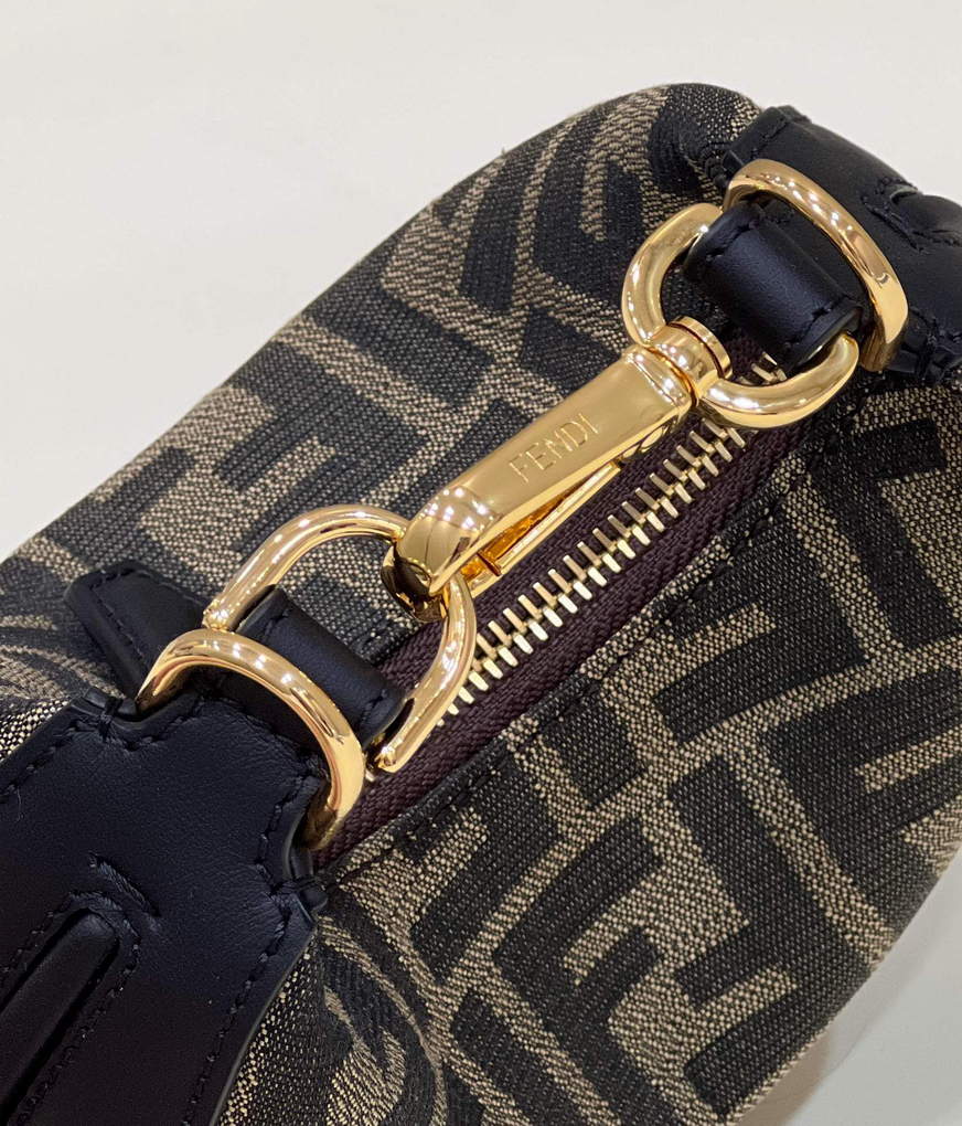 Fendi 7AS089 Nano Fendigraphy coffee Brown leather Charm 80056S