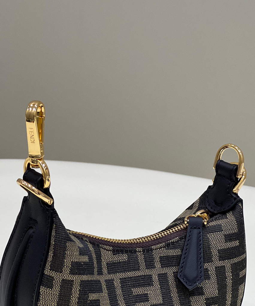 Fendi 7AS089 Nano Fendigraphy coffee Brown leather Charm 80056S