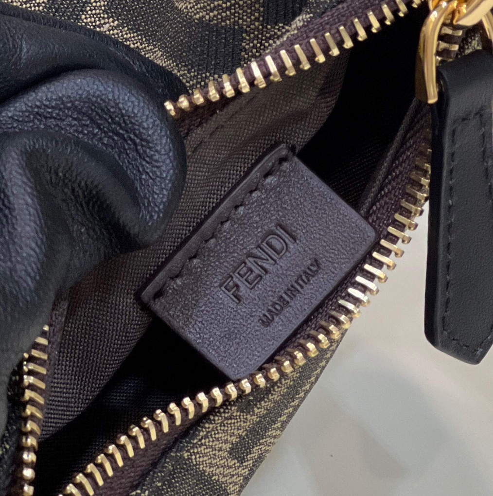 Fendi 7AS089 Nano Fendigraphy coffee Brown leather Charm 80056S