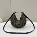 Fendi 7AS089 Nano Fendigraphy Bronw FF Canvas Charm 80056S