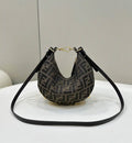Fendi 7AS089 Nano Fendigraphy Bronw FF Canvas Charm 80056S