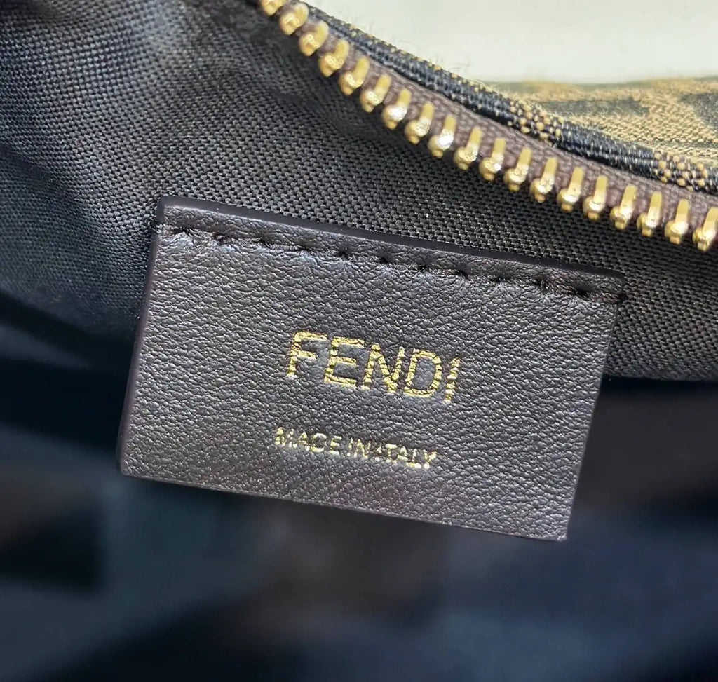 Fendi 7AS089 Nano Fendigraphy Bronw FF Canvas Charm 80056S