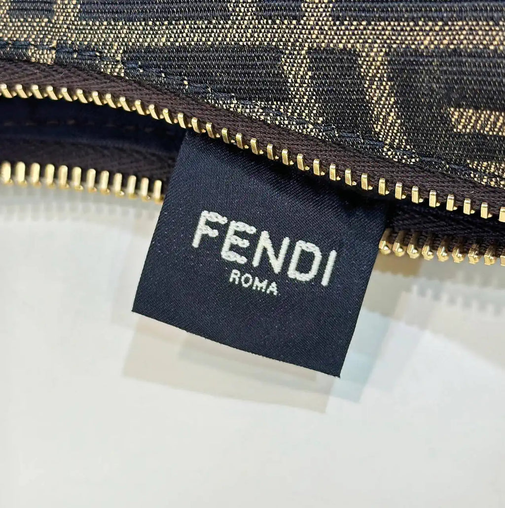 Fendi 7AS089 Nano Fendigraphy Bronw FF Canvas Charm 80056S