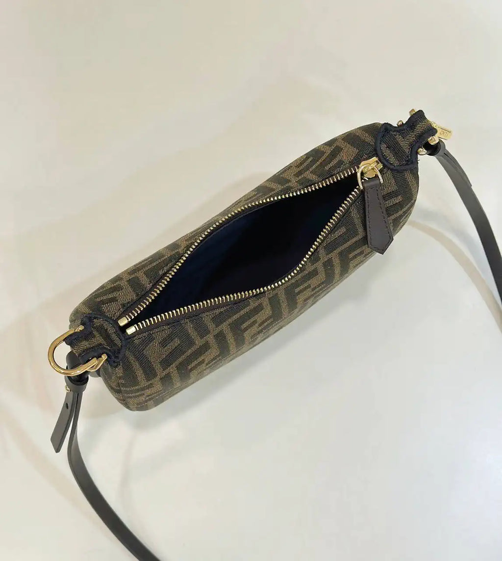 Fendi 7AS089 Nano Fendigraphy Bronw FF Canvas Charm 80056S