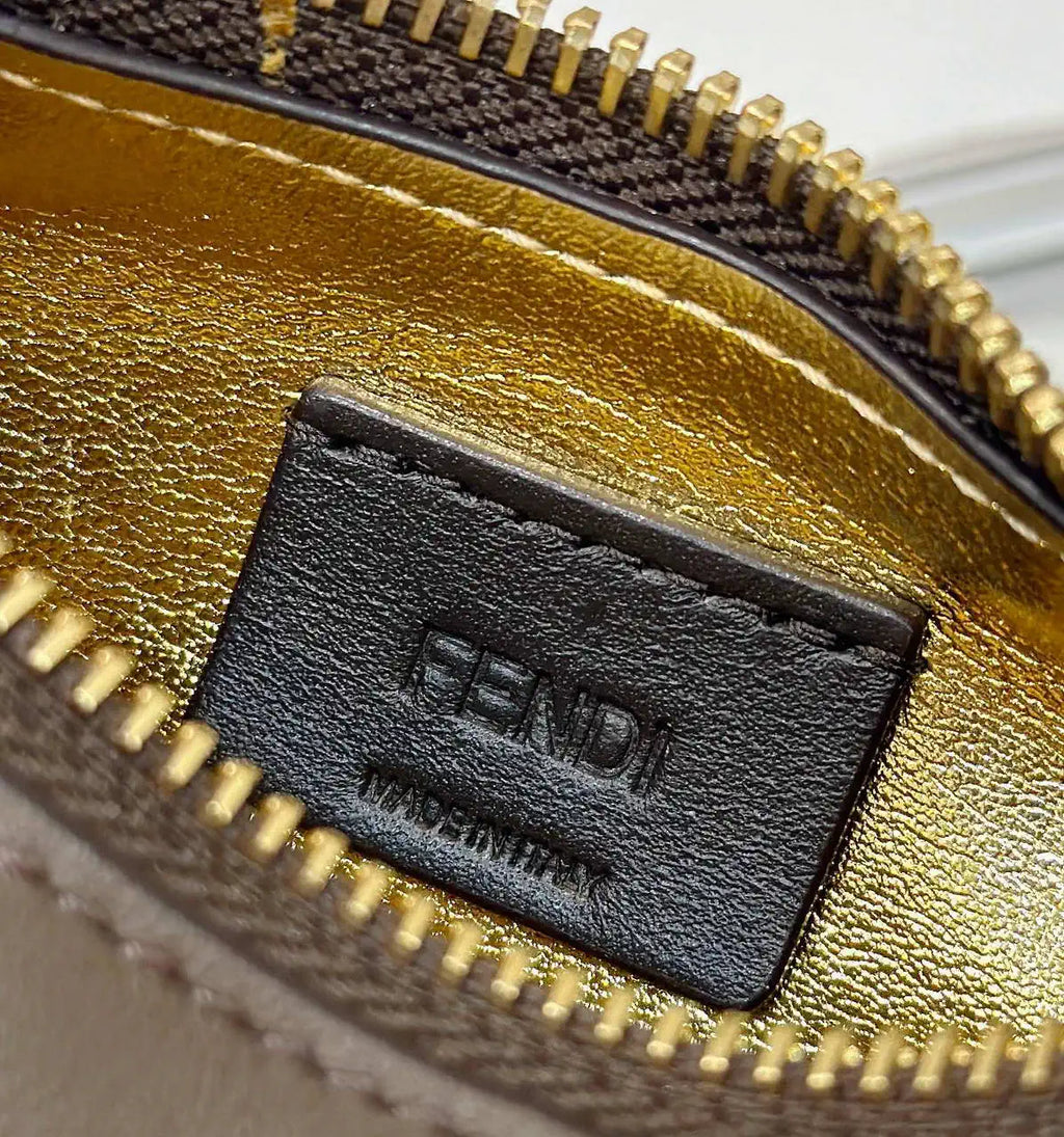 Fendi 7AS089 Nano Fendigraphy coffee  leather Charm 80056S