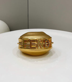 Fendi 7AS089 Nano Fendigraphy Gold leather Charm 80056S - Default Title - View 5