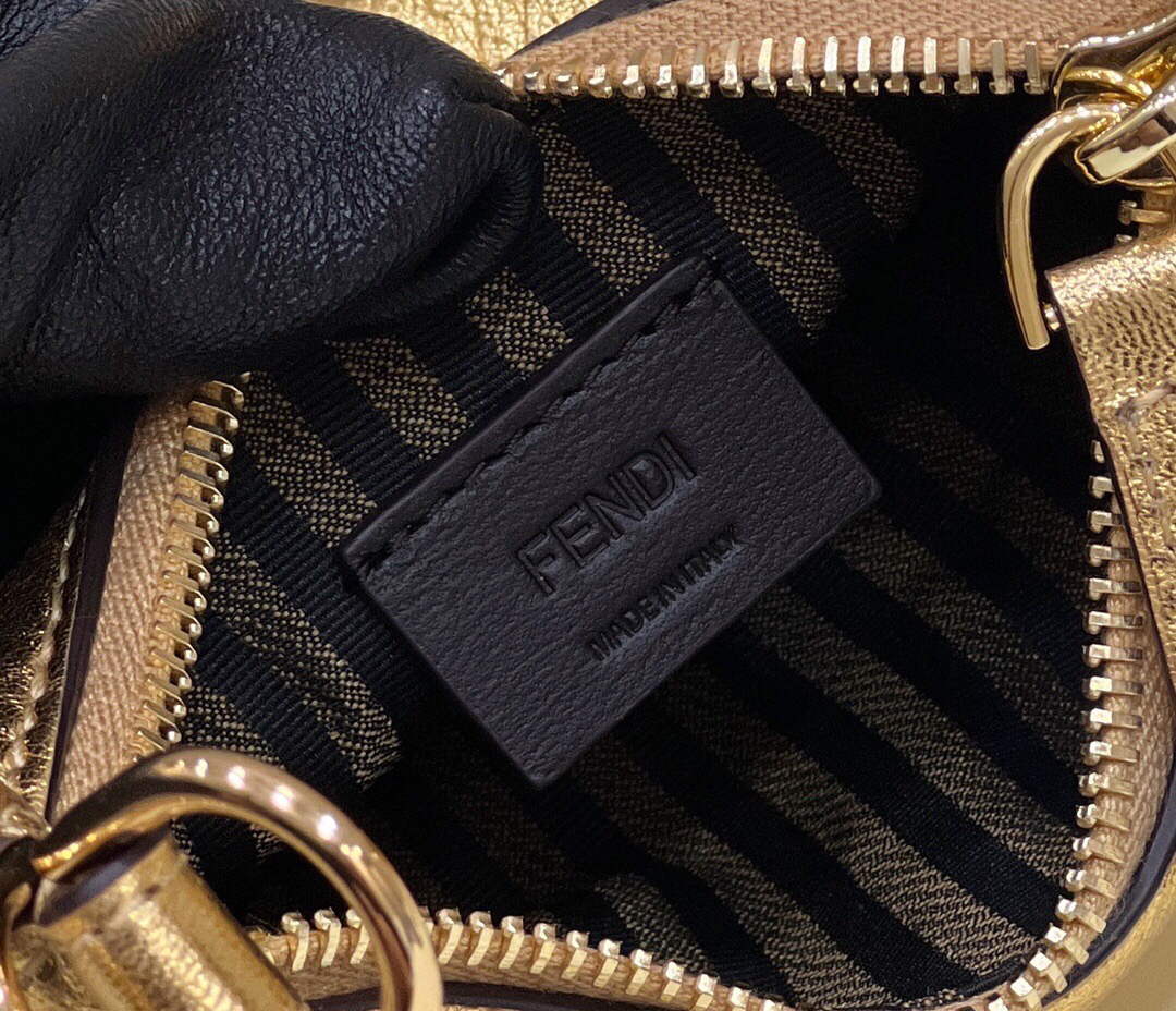 Fendi 7AS089 Nano Fendigraphy Gold leather Charm 80056S - Default Title - View 7