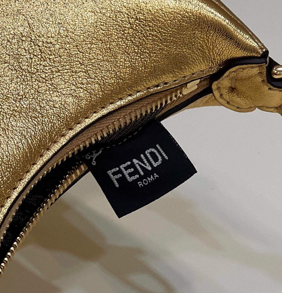 Fendi 7AS089 Nano Fendigraphy Gold leather Charm 80056S - Default Title - View 8