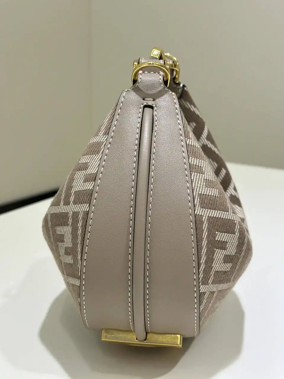Fendi 7AS089 Nano Fendigraphy Gray Leather Charm 80056S