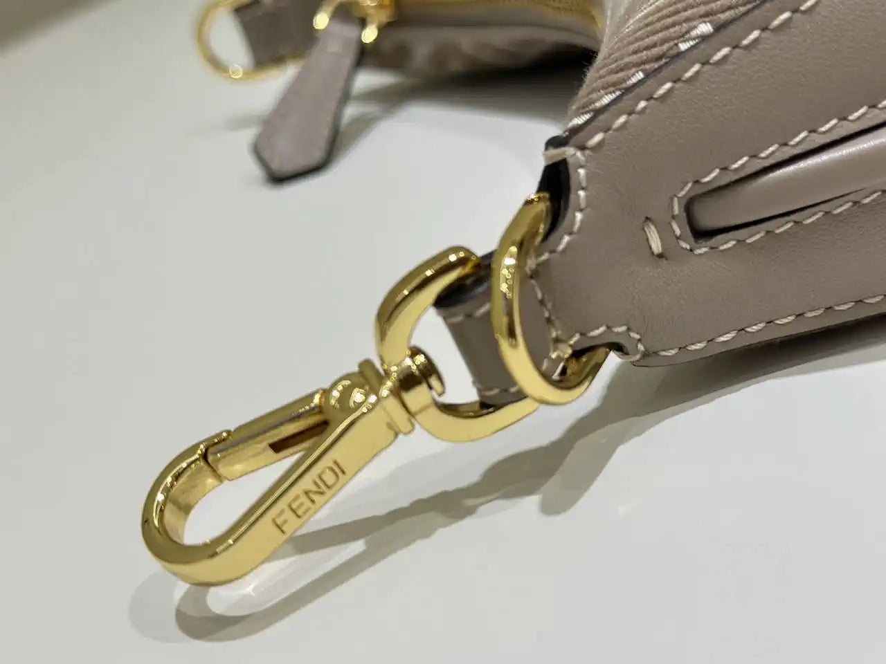 Fendi 7AS089 Nano Fendigraphy Gray Leather Charm 80056S