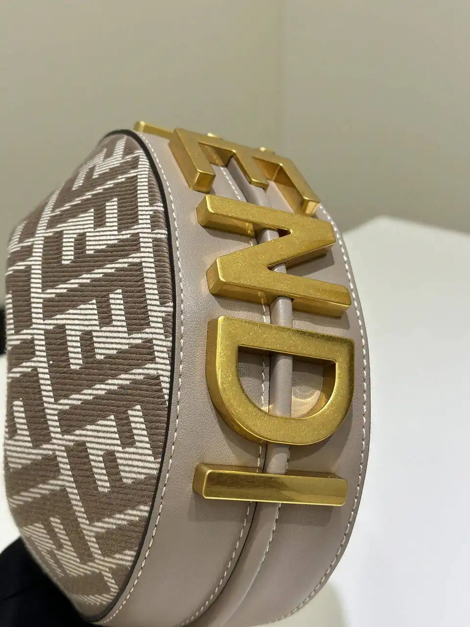 Fendi 7AS089 Nano Fendigraphy Gray Leather Charm 80056S
