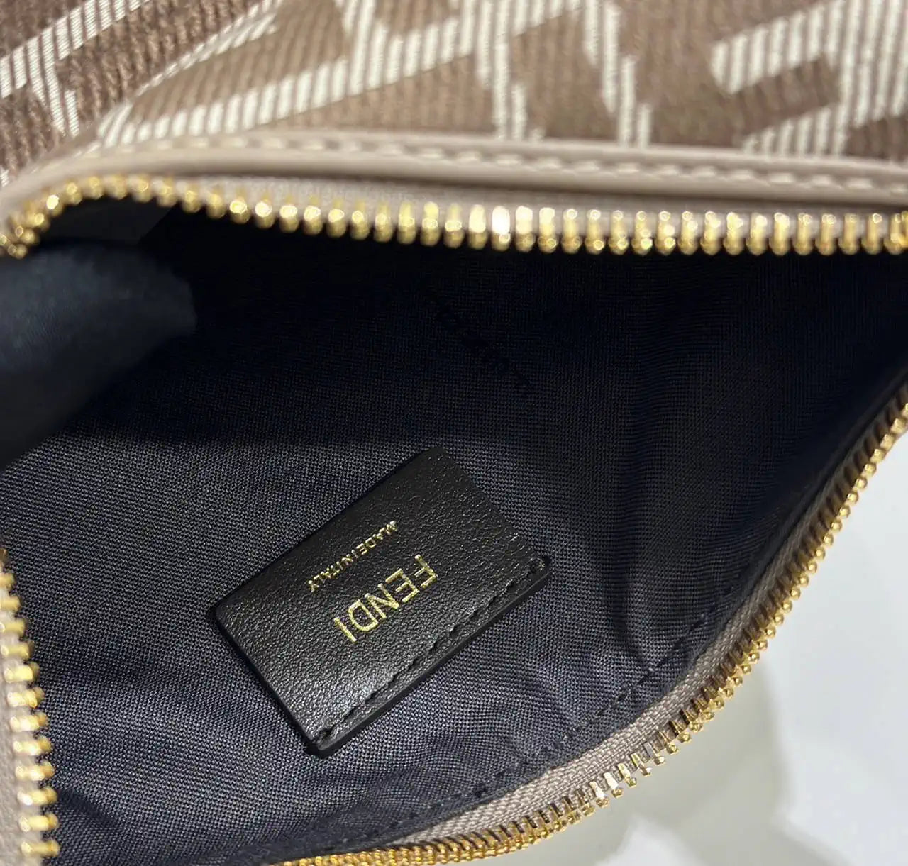 Fendi 7AS089 Nano Fendigraphy Gray Leather Charm 80056S