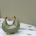 Fendi 7AS089 Nano Fendigraphy Green Leather Charm 80056S - Default Title - View 1