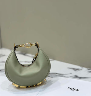 Fendi 7AS089 Nano Fendigraphy Green Leather Charm 80056S - Default Title - View 1