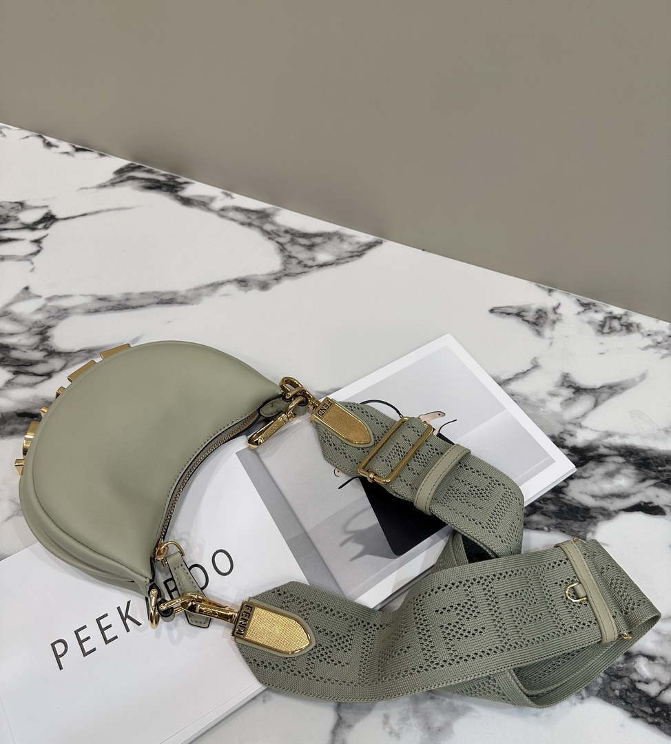 Fendi 7AS089 Nano Fendigraphy Green Leather Charm 80056S