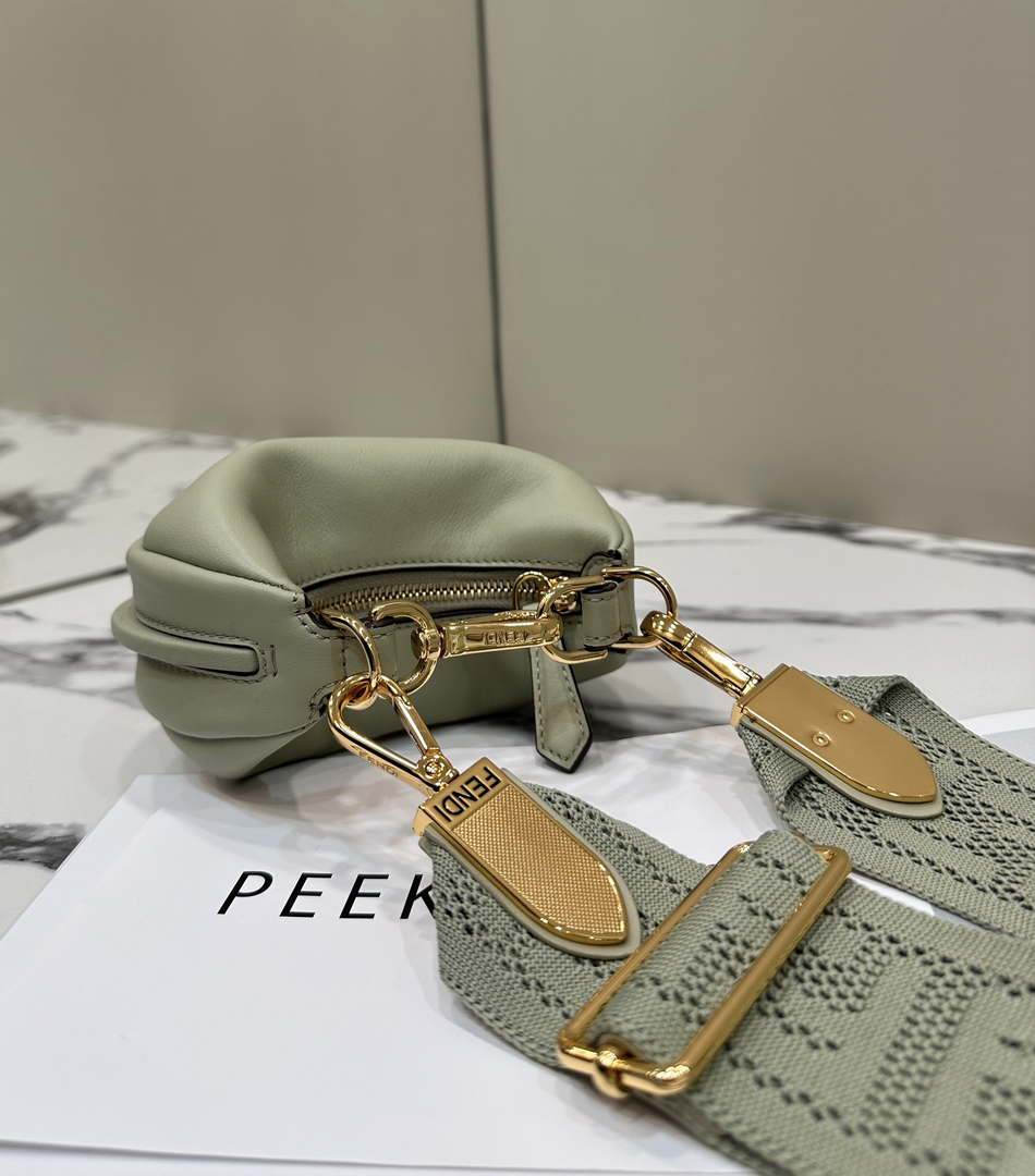 Fendi 7AS089 Nano Fendigraphy Green Leather Charm 80056S