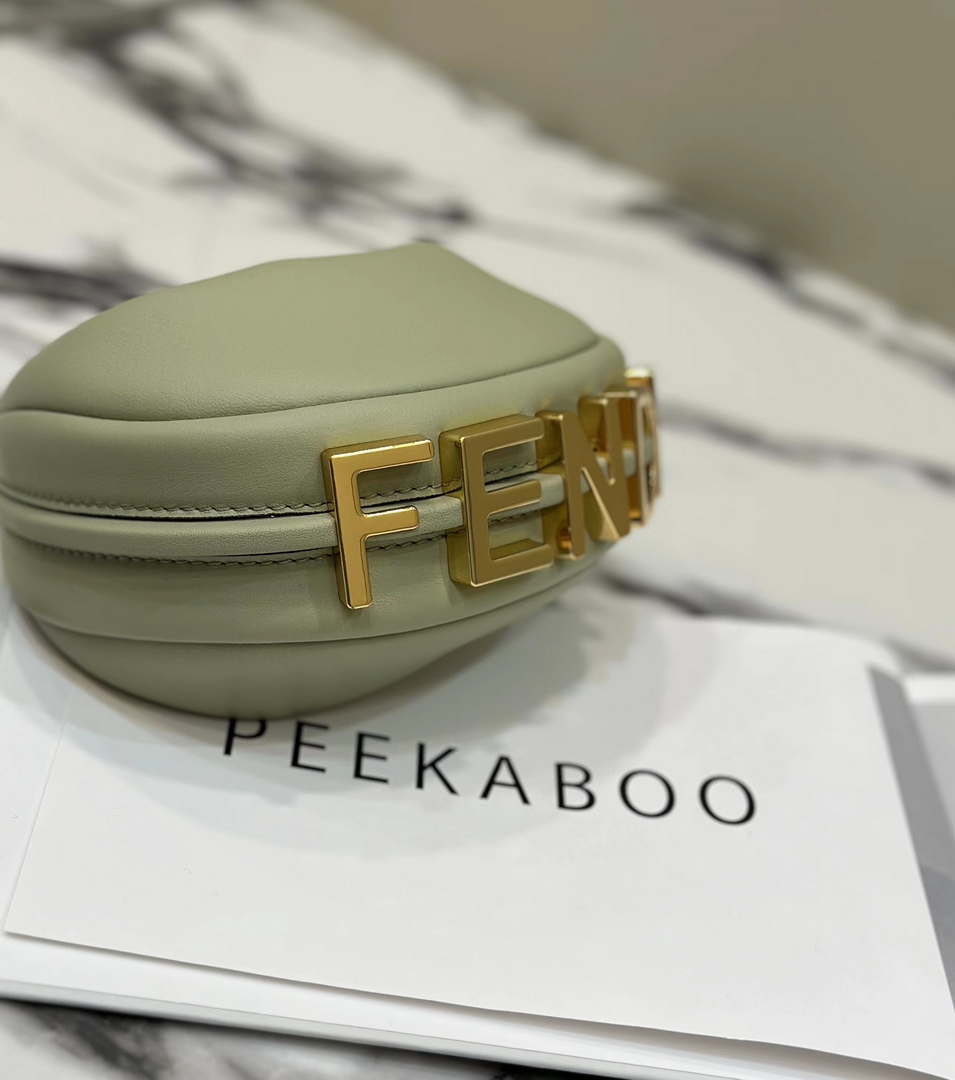 Fendi 7AS089 Nano Fendigraphy Green Leather Charm 80056S