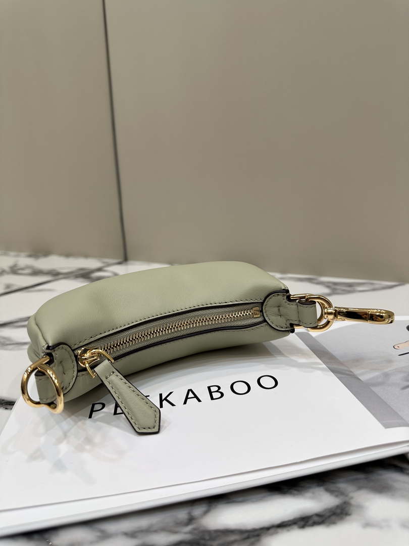 Fendi 7AS089 Nano Fendigraphy Green Leather Charm 80056S