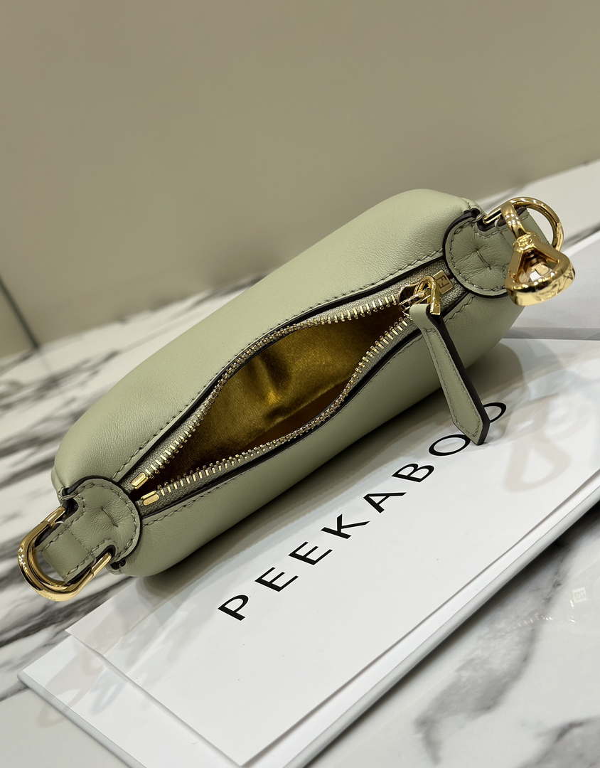 Fendi 7AS089 Nano Fendigraphy Green Leather Charm 80056S