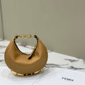 Fendi 7AS089 Nano Fendigraphy Tan Leather Charm 80056S - Default Title - View 1