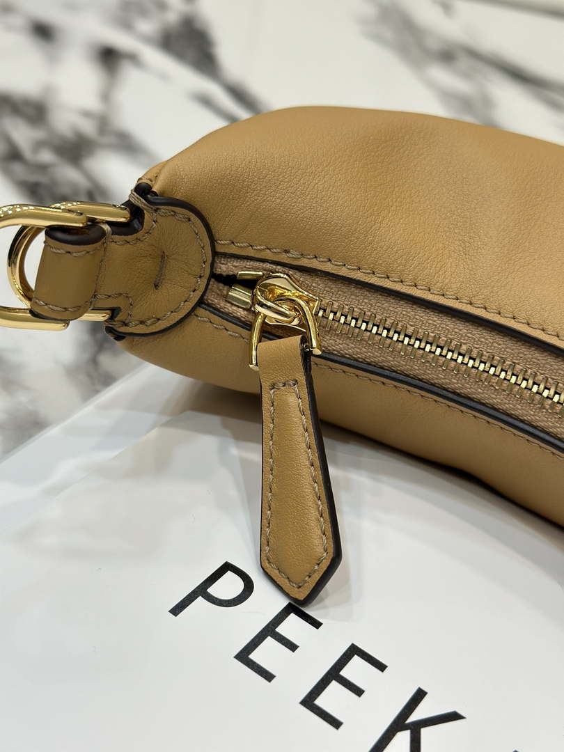Fendi 7AS089 Nano Fendigraphy Tan Leather Charm 80056S