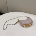 Fendi 7AS089 Nano Fendigraphy Gray Pink Leather Charm 80056S - Default Title - View 1