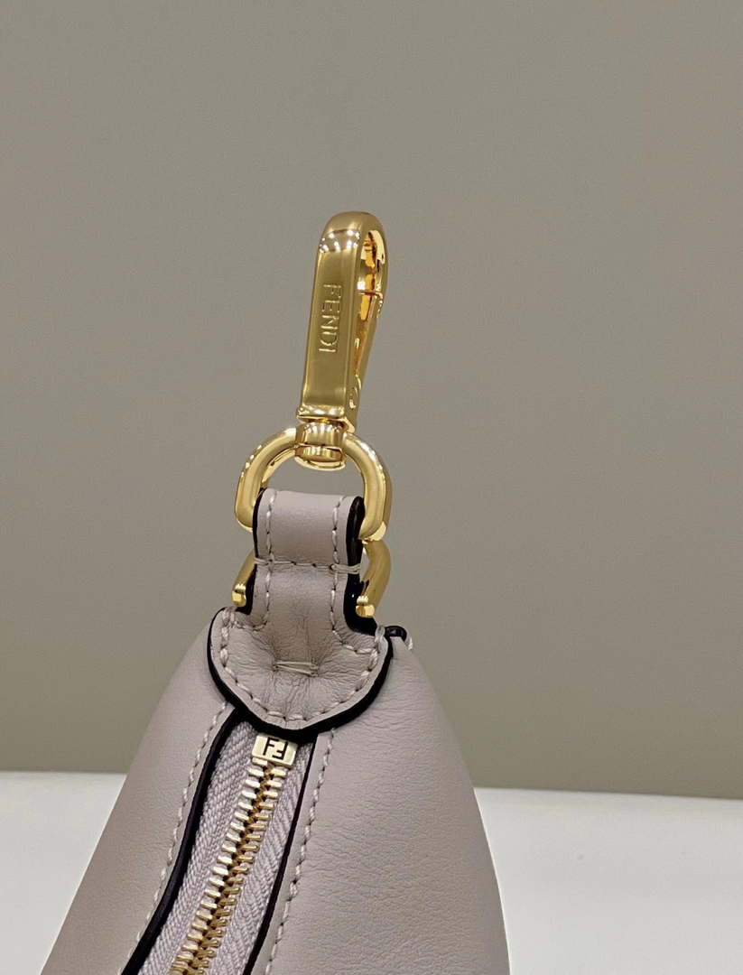 Fendi 7AS089 Nano Fendigraphy Gray Pink Leather Charm 80056S