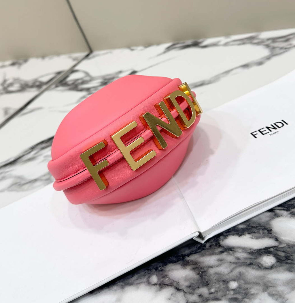Fendi 7AS089 Nano Fendigraphy Rose Pink Leather Charm 80056S