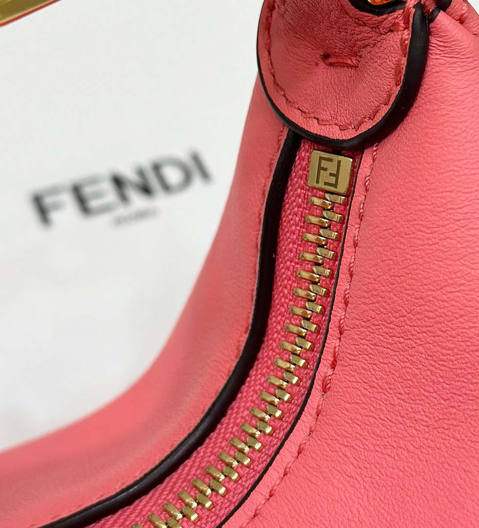 Fendi 7AS089 Nano Fendigraphy Rose Pink Leather Charm 80056S