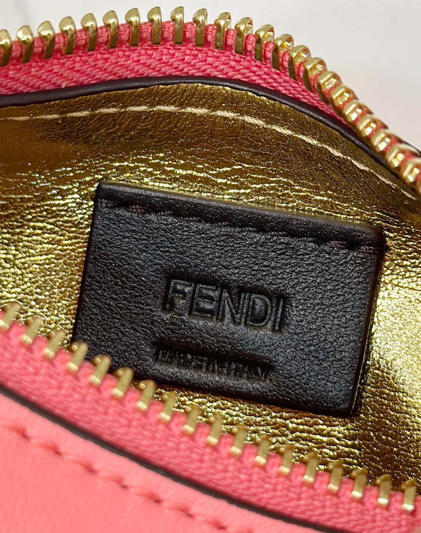Fendi 7AS089 Nano Fendigraphy Rose Pink Leather Charm 80056S