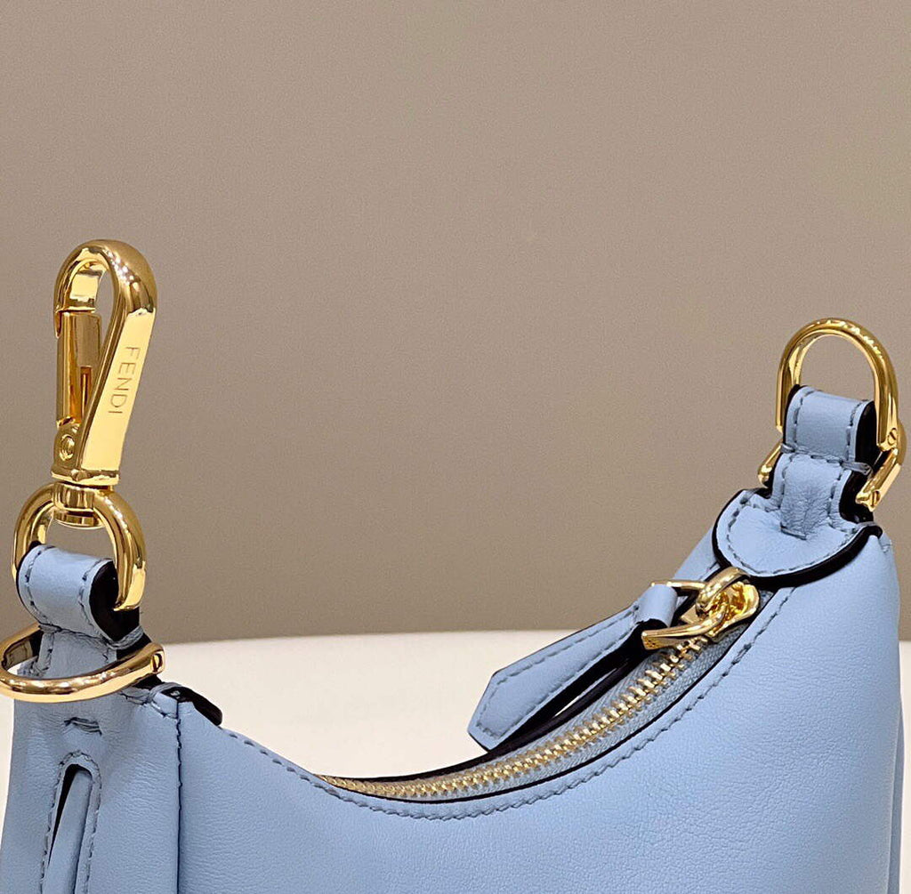 Fendi 7AS089 Nano Fendigraphy Light blue leather Charm 80056S