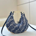 Fendi 7AS089 Nano Fendigraphy Navy Blue leather Charm 80056S